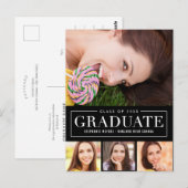 Carte postale de graduation de couleur modifiable  (Devant / Derrière)