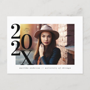 Carte postale de graduation géométrique et typogra