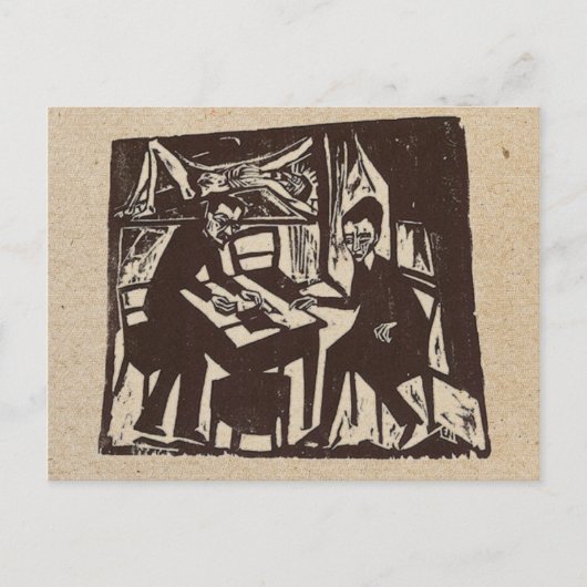 Carte postale de gravure sur bois en Erich Heckel (Devant)