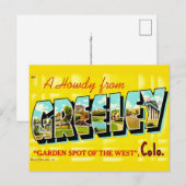 Carte postale de Greeley CO vintage (Devant / Derrière)