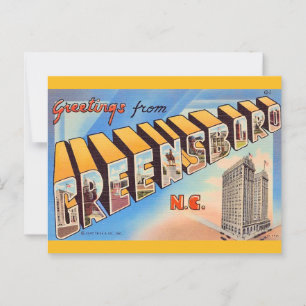 Carte postale de Greensboro NC