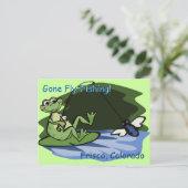 Carte postale de grenouille à pêche à la mouche (Debout devant)