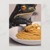 Carte postale de grenouille mangeant des spaghetti (Devant)