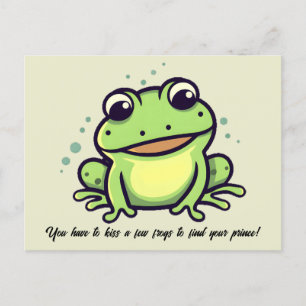 Carte postale de grenouille mignonne