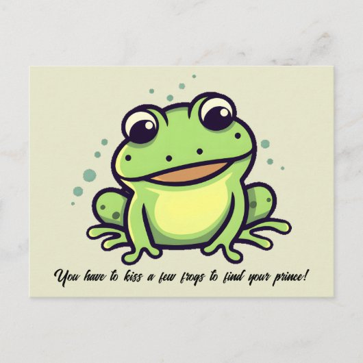 Carte postale de grenouille mignonne (Devant)