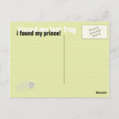 carte postale de grenouille "prince" (Dos)