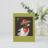 Carte postale de gros bec à poitrine rose (Debout devant)