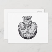 CARTE POSTALE DE GROS MUSCLES OURS (Devant / Derrière)