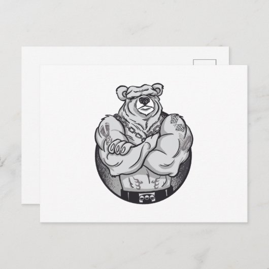 CARTE POSTALE DE GROS MUSCLES OURS (Devant / Derrière)