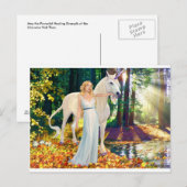 Carte postale de guérison pour adultes et licorne (Devant / Derrière)