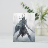 Carte postale de guerrier Draugr mort-vivant (Debout devant)