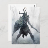 Carte postale de guerrier Draugr mort-vivant (Devant / Derrière)