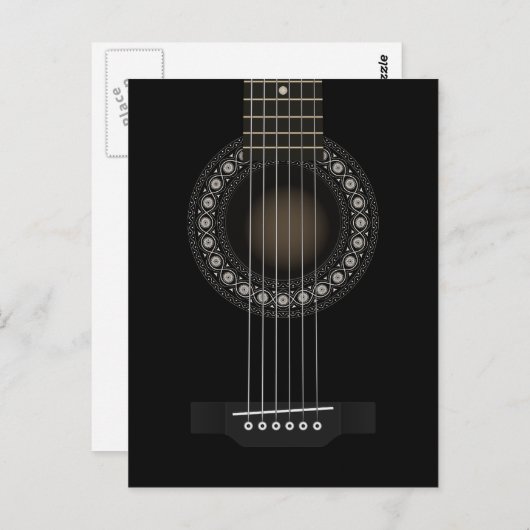 Carte postale de guitare acoustique (Devant / Derrière)