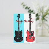 Carte postale de guitares d'anniversaire (Debout devant)