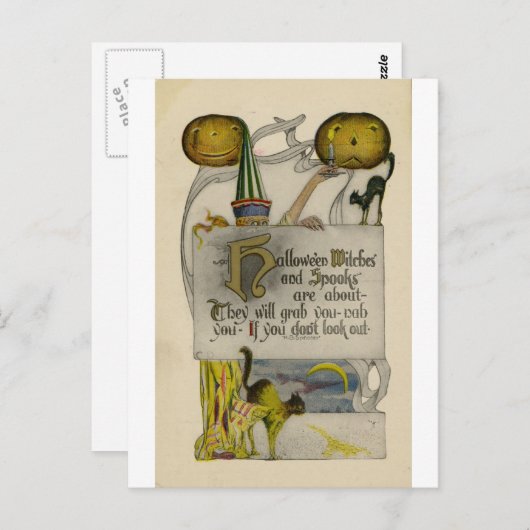 Carte postale de Halloween (Devant / Derrière)