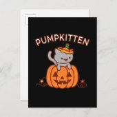 Carte postale de Halloween : Chat de PUMPKITTEN (Devant / Derrière)
