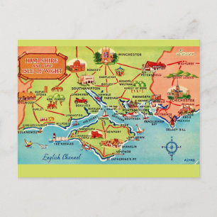Carte postale de Hampshire & Île de Wight