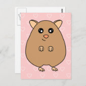 Carte postale de hamster de dessin animé mignon (Devant / Derrière)