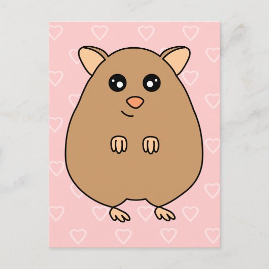 Carte postale de hamster de dessin animé mignon (Devant)