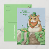 Carte postale de hamster pour la Saint-Patrick (Devant / Derrière)