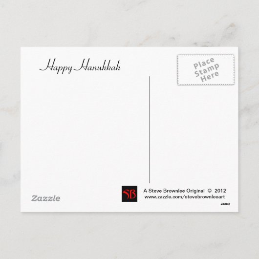 Carte postale de Hanoukka de pierre bleue (Dos)