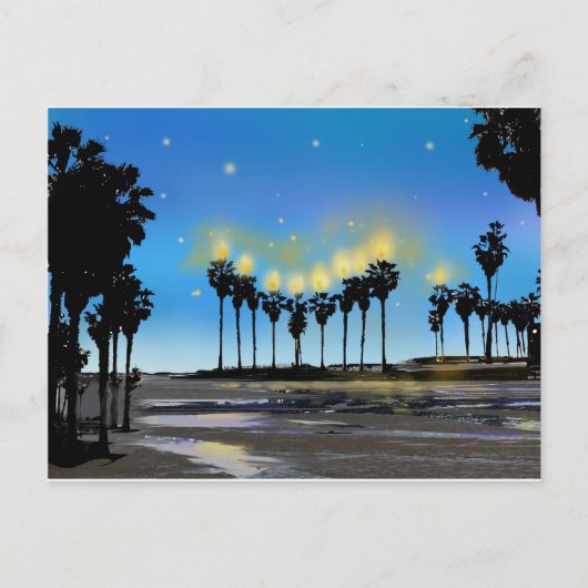 Carte postale de Hanoukka de plage de la (Devant)