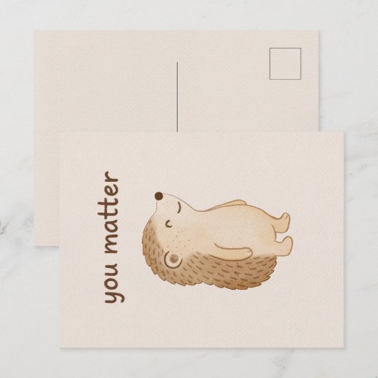 Carte postale de hérisson You Matter (Devant / Derrière)