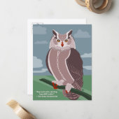 Carte postale de hibou (Devant/Arrière en situation)