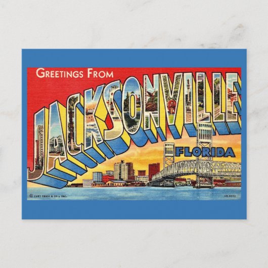 Carte postale de Jacksonville Floride Salutations (Devant)