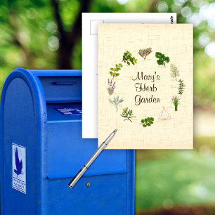 Carte postale de jardin d'herbes personnalisé