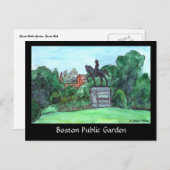 Carte postale de jardin public de Boston (Devant / Derrière)