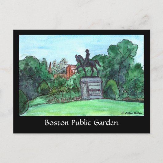 Carte postale de jardin public de Boston (Devant)