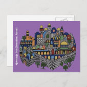Carte postale de Jérusalem colorée (Devant / Derrière)