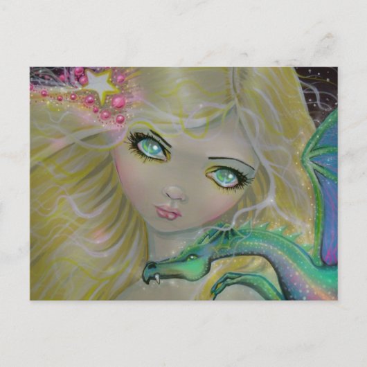 Carte postale de joli dragon fée (Devant)