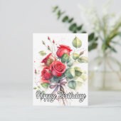 Carte Postale De jolies roses rouges vintage (Debout devant)