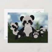 Carte postale de jour ensoleillé de Bearz de panda (Devant / Derrière)
