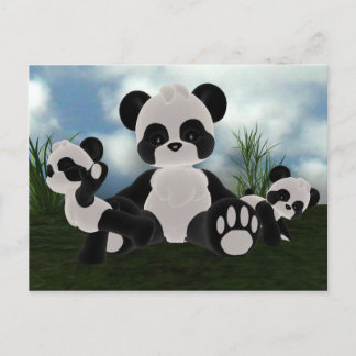 Carte postale de jour ensoleillé de Bearz de panda