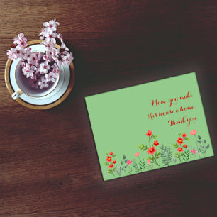 Carte postale de jour férié de la mère couleur rou