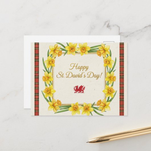 Carte postale de joyeuse Saint-David (Devant/Arrière en situation)