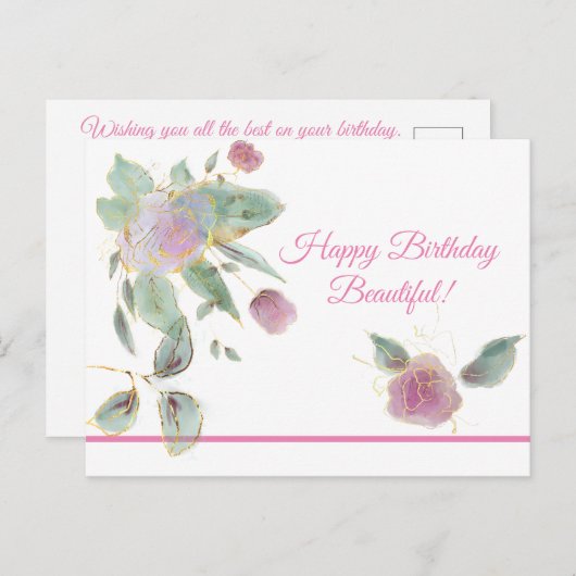 Carte postale de joyeux anniversaire magnifique (Devant / Derrière)