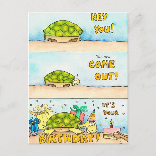 Carte Postale De Joyeux Anniversaire Tortoise Par Zazzle Be