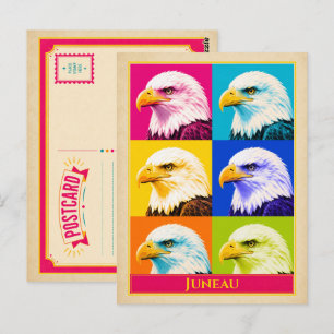 Carte postale de Juneau Alaska Aigle américain Vin