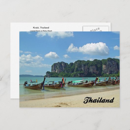 Carte postale de Krabi Thaïlande de bateaux de (Devant / Derrière)
