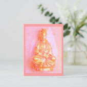 Carte postale de Kwan Yin de Rose-Or (Debout devant)