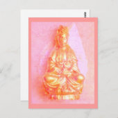 Carte postale de Kwan Yin de Rose-Or (Devant / Derrière)