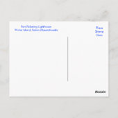 Carte postale de la baie de Salem Fort Pickering (Dos)