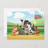 Carte postale de la bande de Jug d'animaux de ferm (Devant / Derrière)