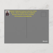 CARTE POSTALE DE LA BANQUE DE NEIGE DU PAYS KANSAS (Dos)