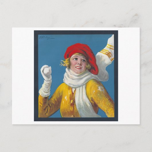 Carte postale de la bataille de snowball hivernale (Devant)