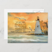 Carte postale de la Bible chrétienne de mouettes d (Devant / Derrière)